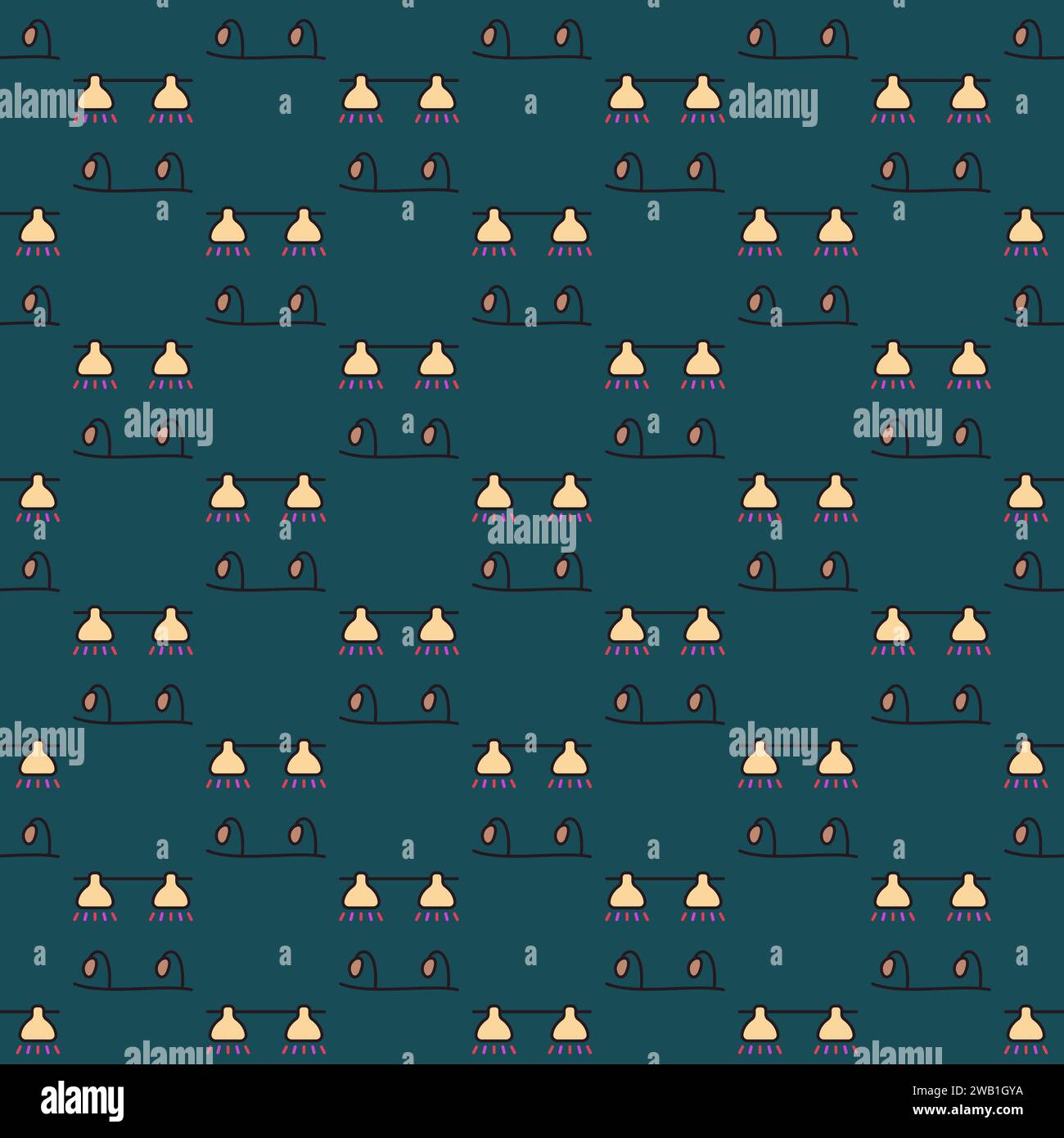 Grow Phytolamps vector concept colored seamless pattern Stock Vector