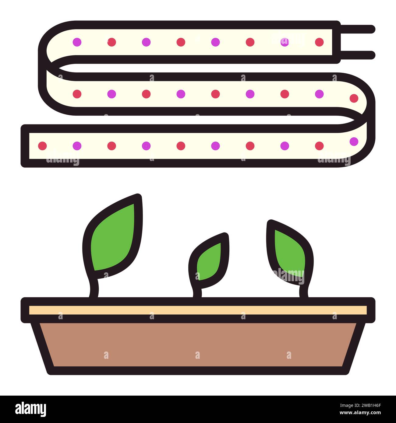 Grow Light LED Stripe vector concept colored icon or symbol Stock Vector