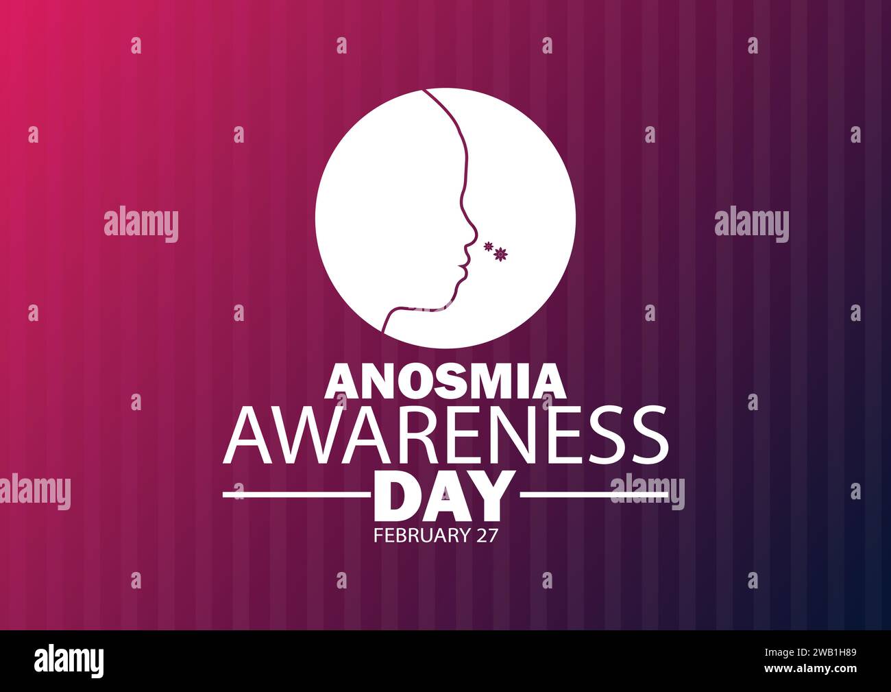 Anosmia Awareness Day. February 27. Holiday concept. Template for background, banner, card, poster with text inscription. Vector illustration Stock Vector