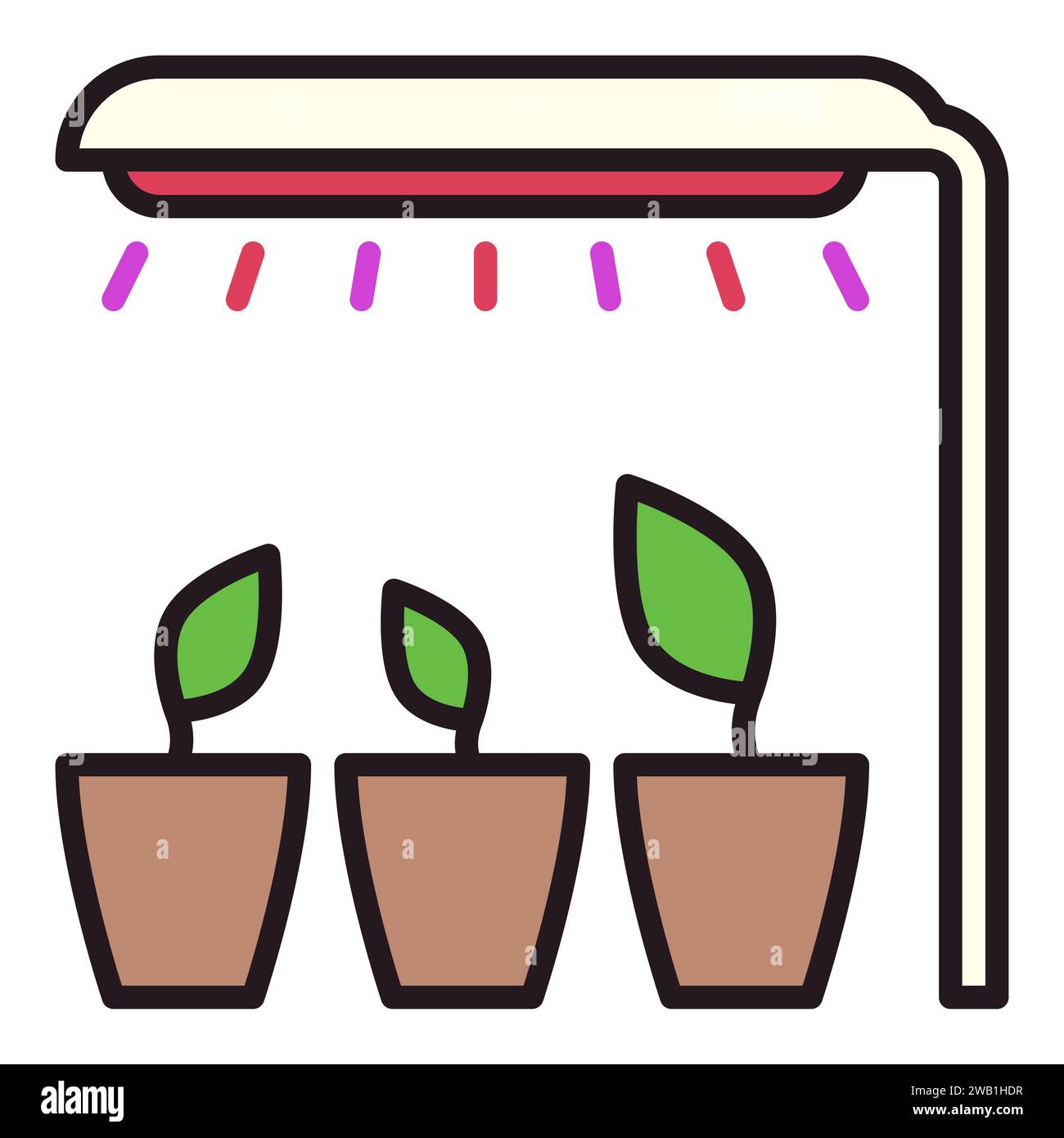 Grow LED Light vector concept colored icon or logo element Stock Vector