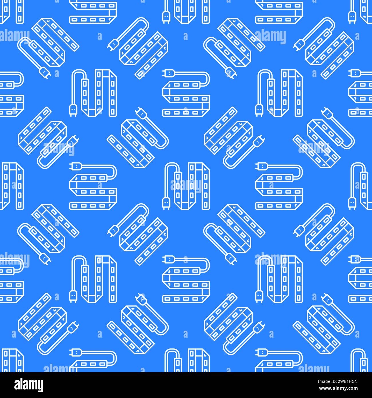 LED Stripe Grow Light Diode vector concept linear blue seamless pattern Stock Vector
