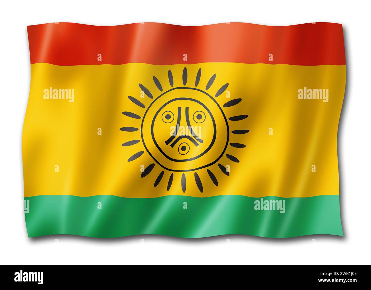 Taino people ethnic flag, South America. 3D illustration Stock Photo