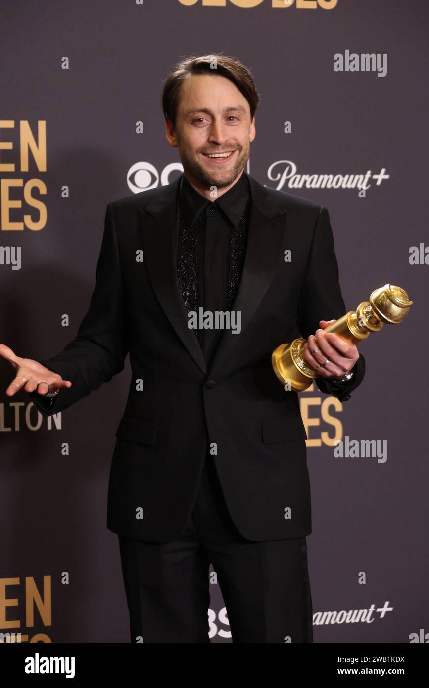 Beverly Hills, USA. 07th Jan, 2024. Kieran Culkin, winner of the Best(02)