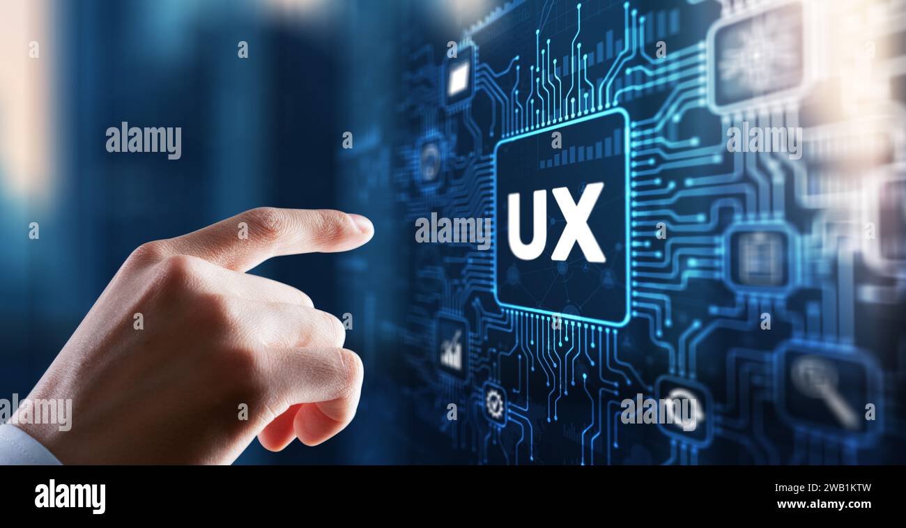 Mobile app user experience UX or app UX Stock Photo
