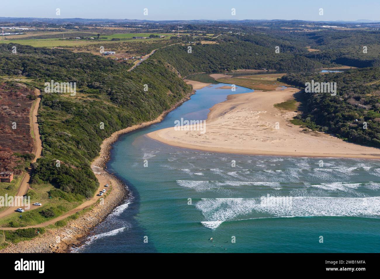 Kwelera River Mouth north of East London South Africa. Stock Photo