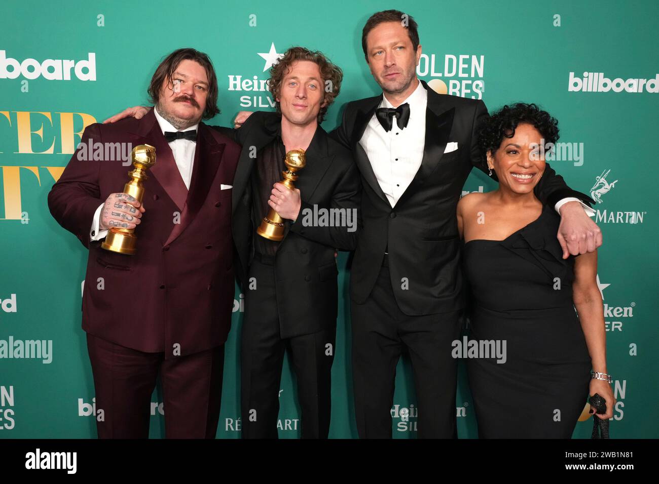 Matty Matheson, from left, Jeremy Allen White, Ebon MossBachrach, and Liza ColonZayas, winners