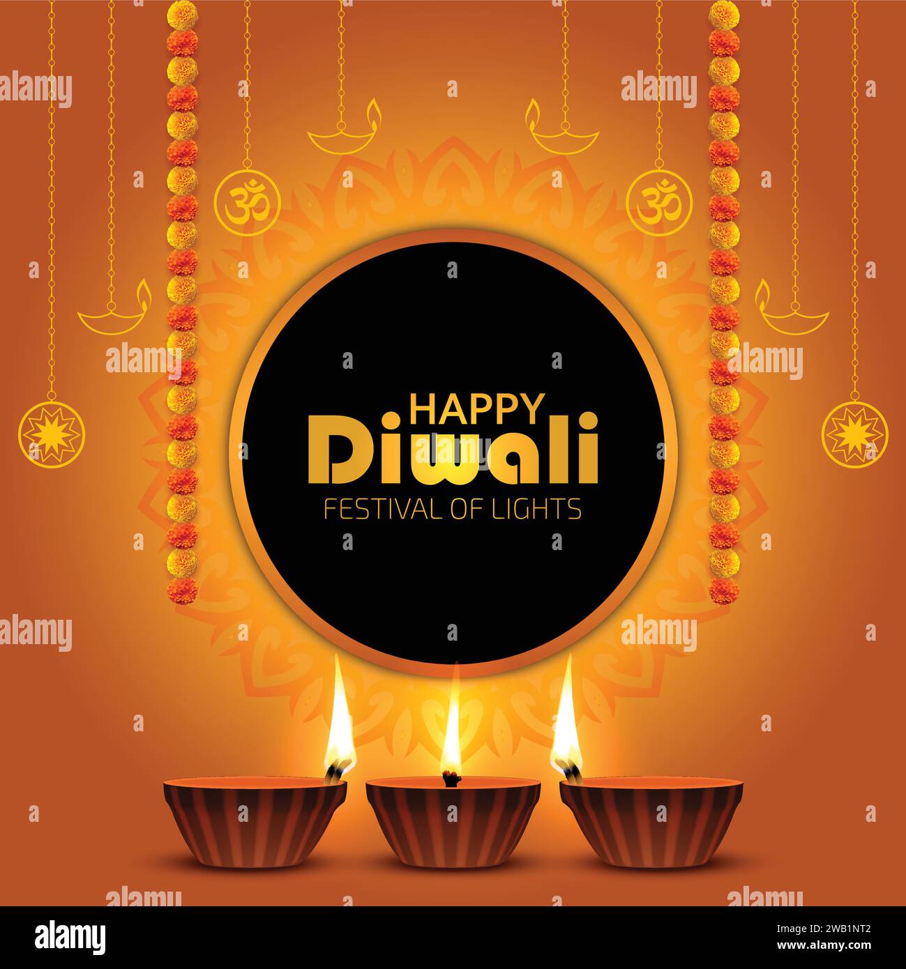 Free Vector Happy diwali with diyas, festival of india with creative ...