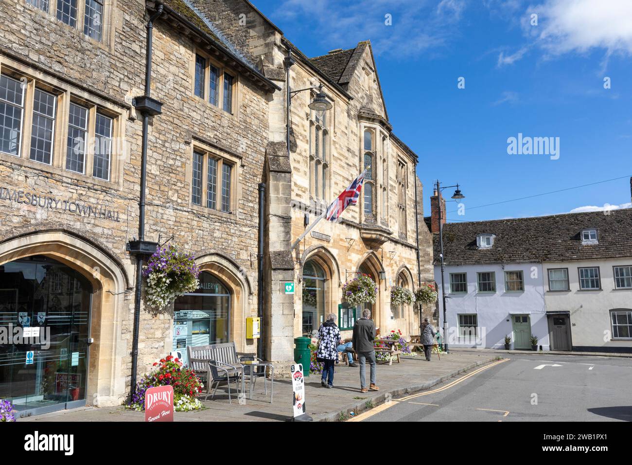 Malmesbury town hall council offices and museum, Malmesbury town centre,Wiltshire, England,UK,2023 Stock Photo