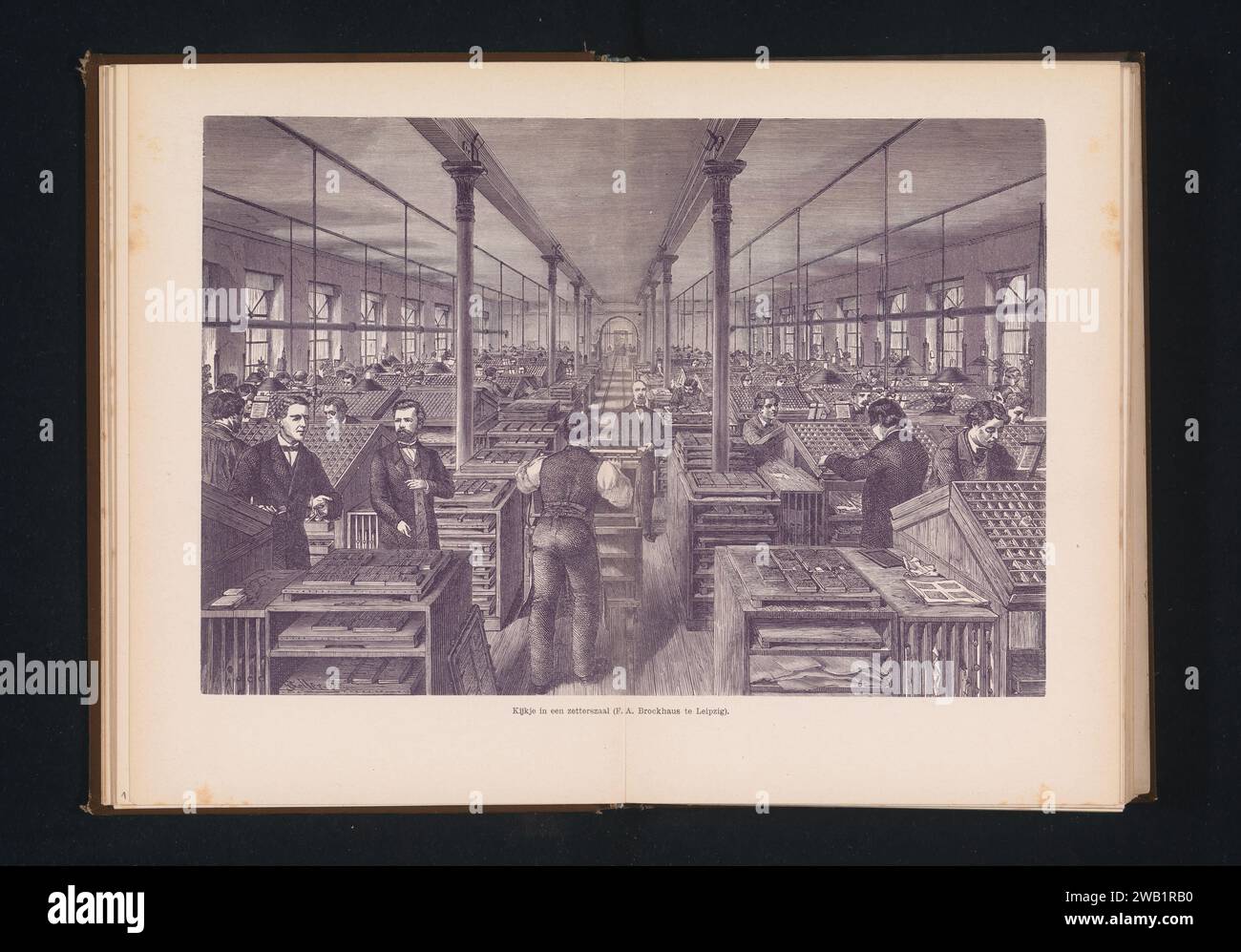 Reproduction of an engraving of men at work in a Zetterszaal, Rimmer ...