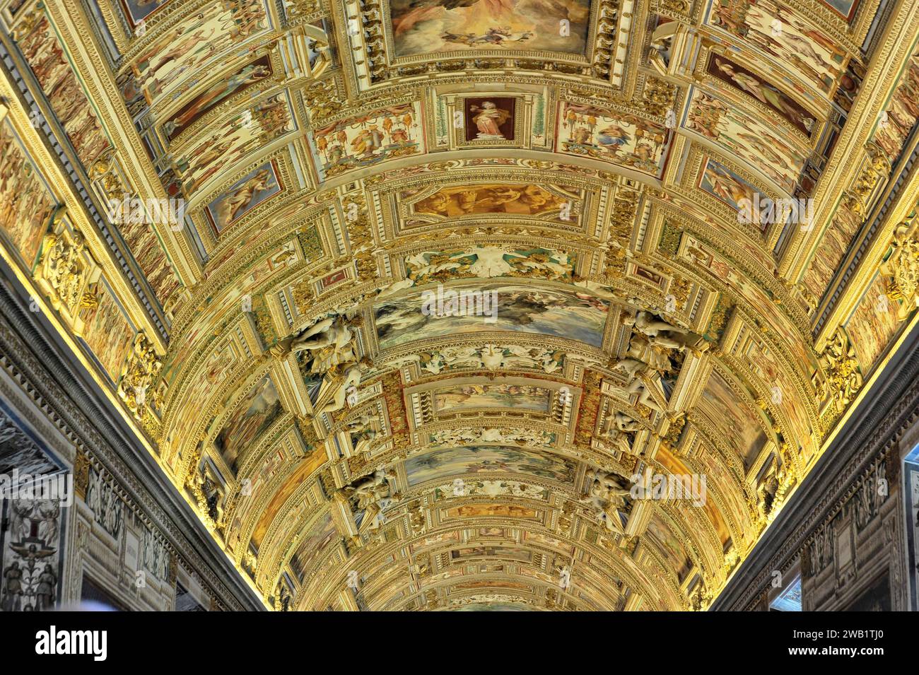 Ceiling painting, Galleria delle carte geografiche, Gallery of Maps, Hall of Maps, Vatican Museums, Vatican City, Vatican, Rome, Lazio, Italy Stock Photo