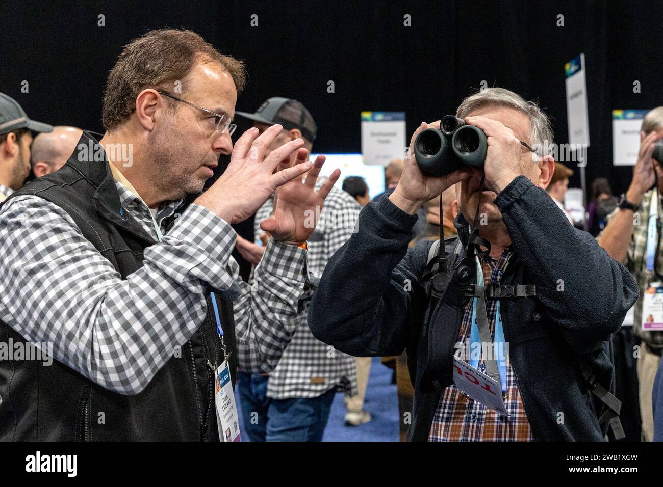 Las Vegas, USA. 07th Jan, 2024. Swarovski Optik's binoculars are being