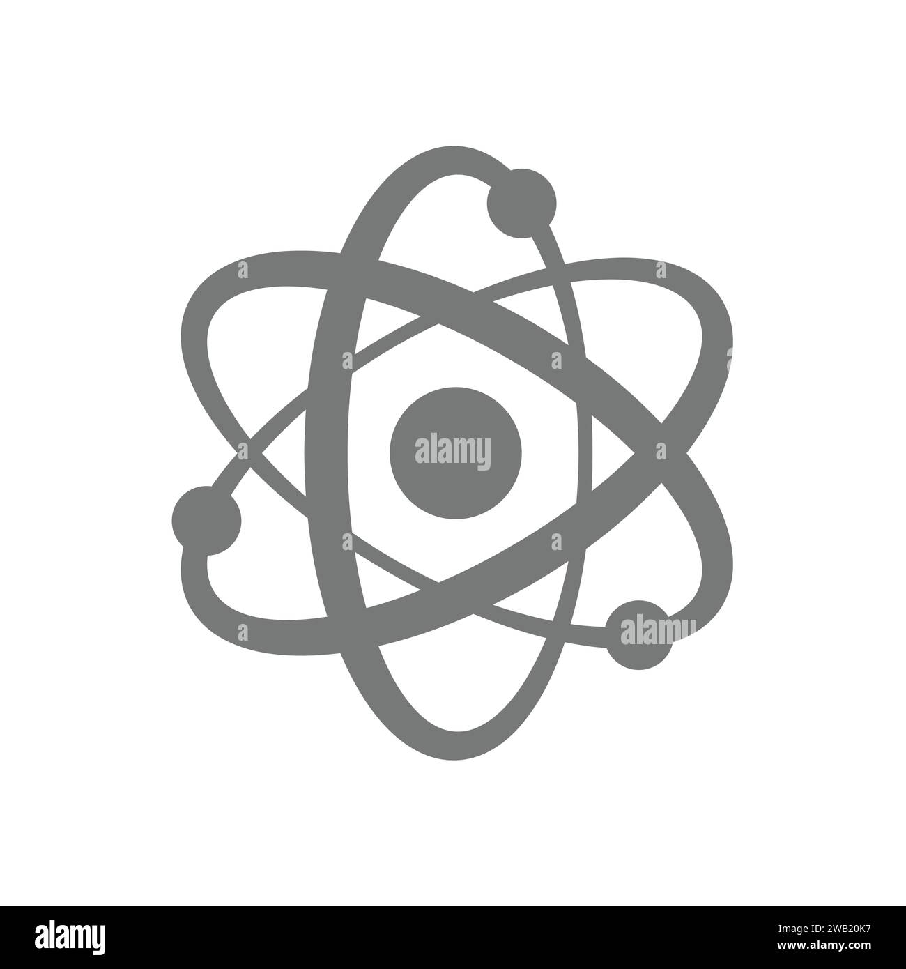Atom vector icon. Atomic structure simple symbol. Stock Vector