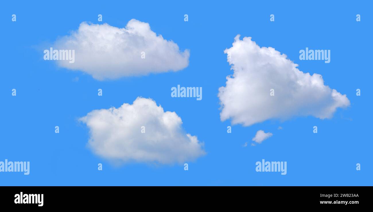 White clouds set isolated on background. Stock Photo