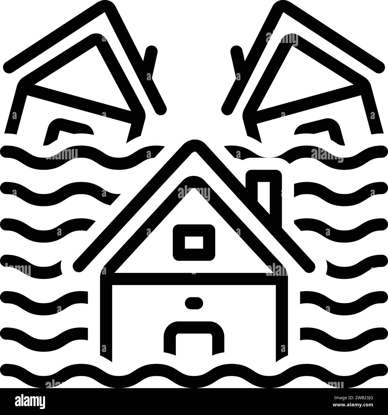 Icon for influx,inundation Stock Vector