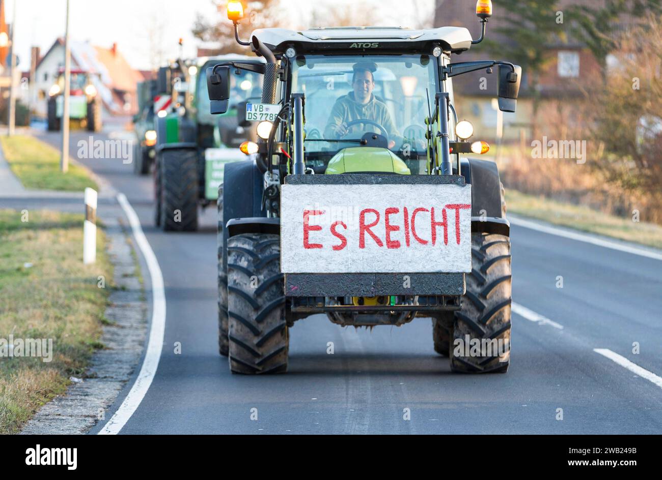 08.01.2024, Proteste der Landwirte und Speditonen in Fulda, Osthessen ...
