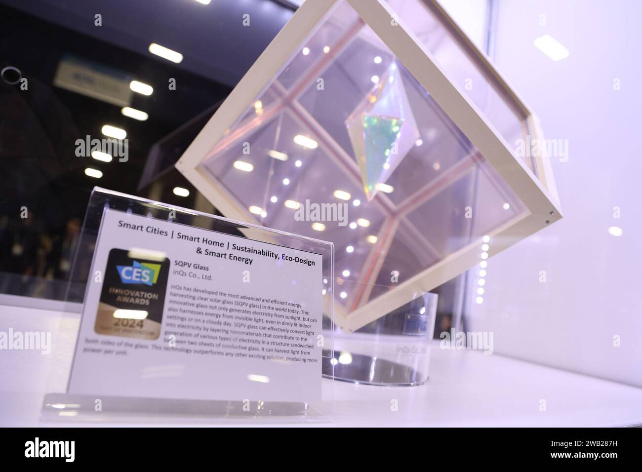 Las Vegas United States 07th Jan 2024 A View Of A Display For SQPV   Las Vegas United States 07th Jan 2024 A View Of A Display For Sqpv Glass An Advanced And Efficient Energy Harvesting Clear Solar Glass During The 2024 International Ces At The Mandalay Bay Convention Center In Las Vegas Nevada On Sunday January 7 2024 Photo By James Atoaupi Credit Upialamy Live News 2WB287H 