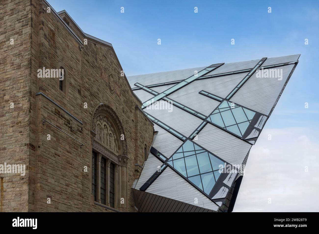The Royal Ontario Museum (ROM) is a vast and comprehensive museum of art, world culture, and natural history located in Toronto, Canada. Stock Photo