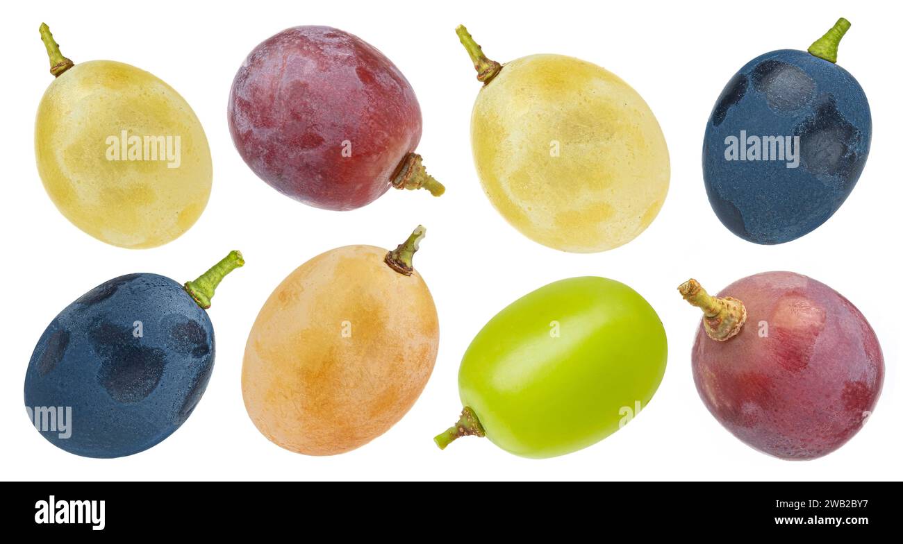 Grape mix isolated on white background Stock Photo