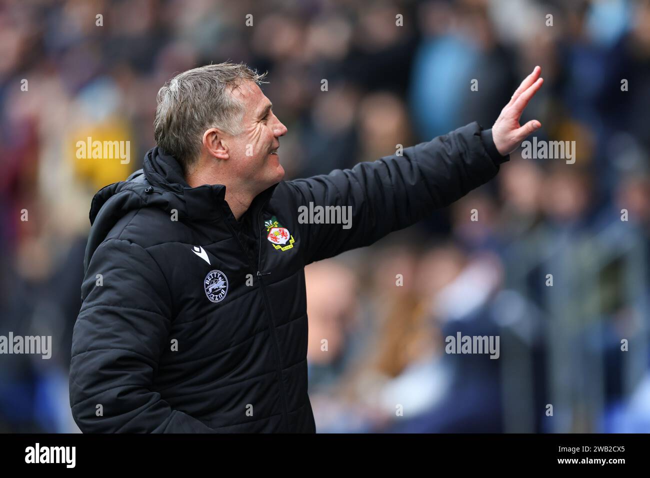 Shrewsbury, UK. 7th Jan, 2024. Wrexham Manager Phil Parkinson during