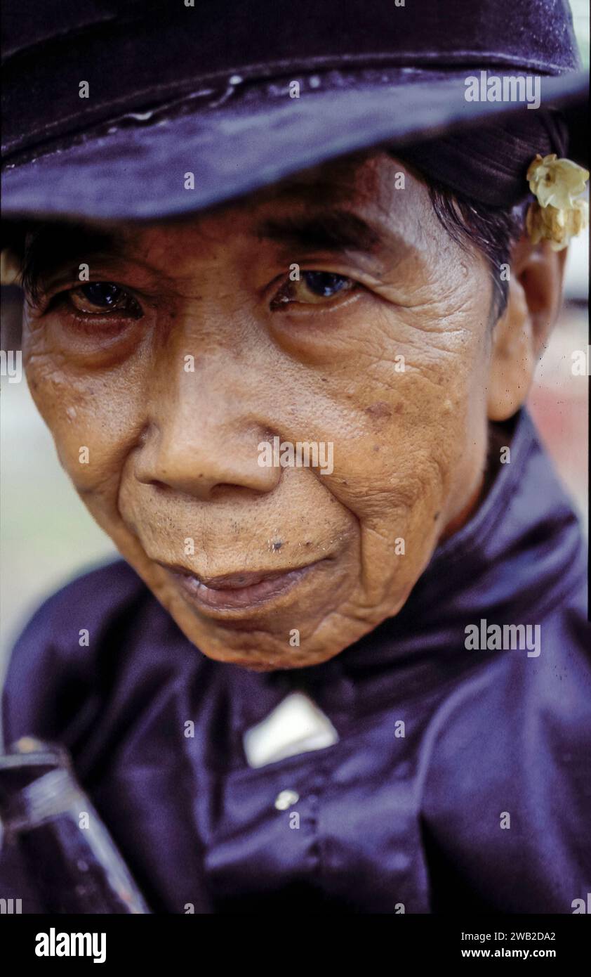 Indonesia, portrait of an old man in Yogjakarta. Stock Photo