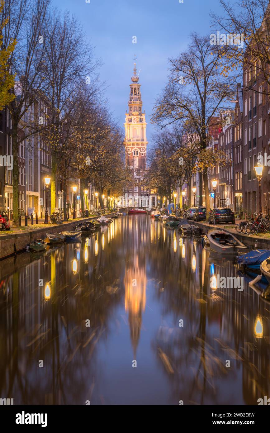 Staalmeestersbrug at blue hour in Amsterdam Stock Photo