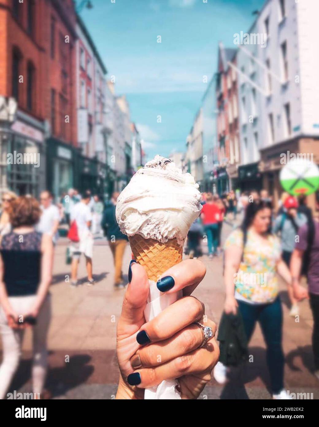 Hand Holding Ice Cream Cone in Dublin, Ireland Stock Photo Alamy