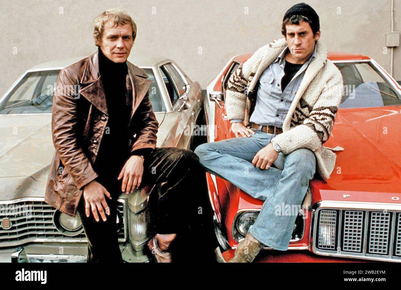 STARSKY & HUTCH  ABC TV series 1975-1969 with David Soul at left and Paul Michael Glaser Stock Photo