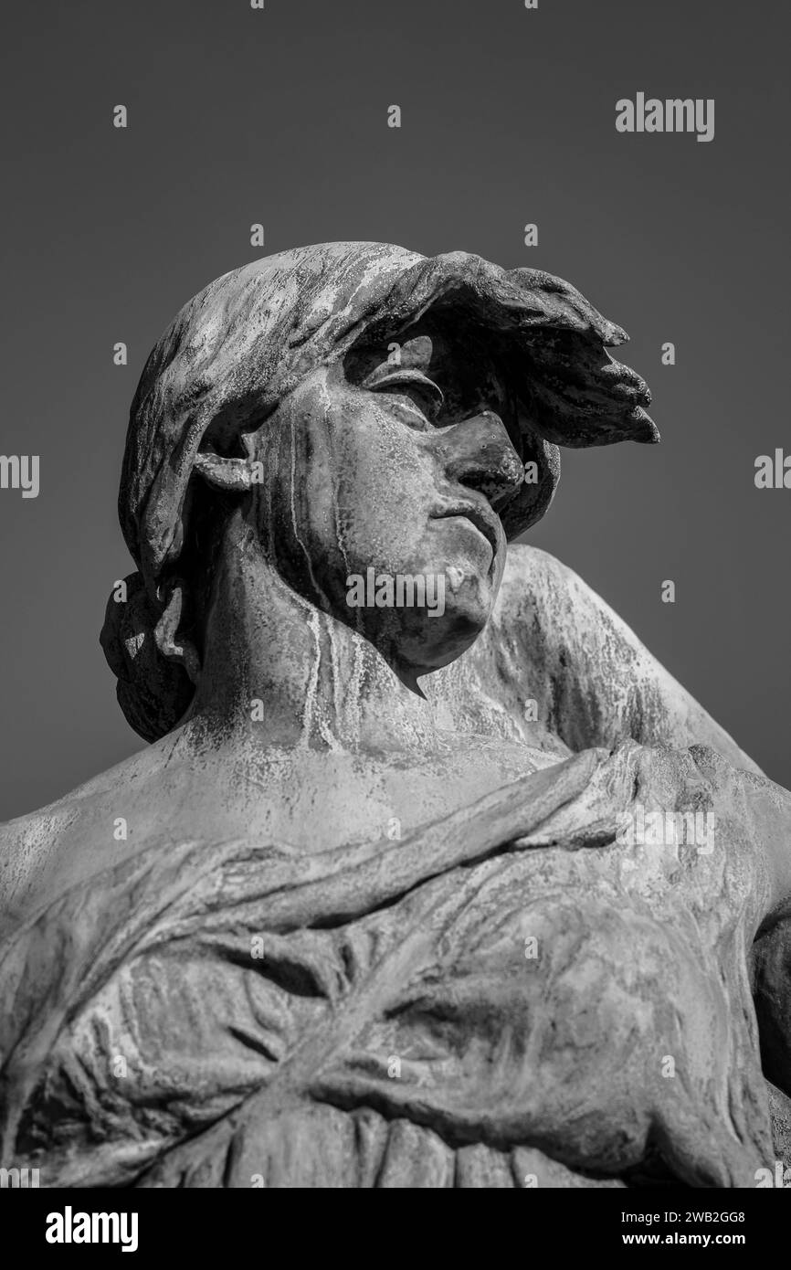 Angel statue in black and white Stock Photo