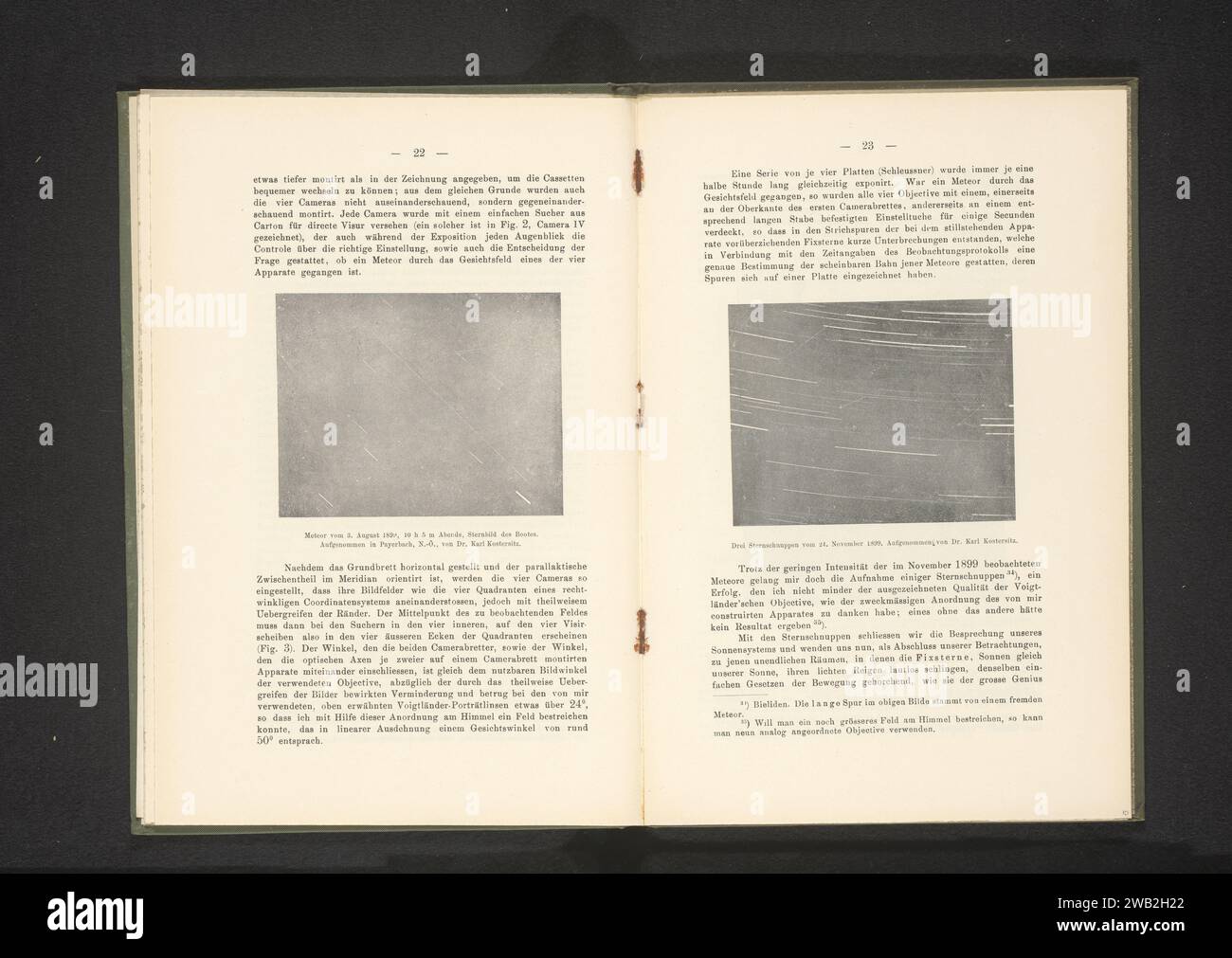 Falling stars, Karl Kostersitz, 1899 photomechanical print  Payerbach paper  meteor Stock Photo