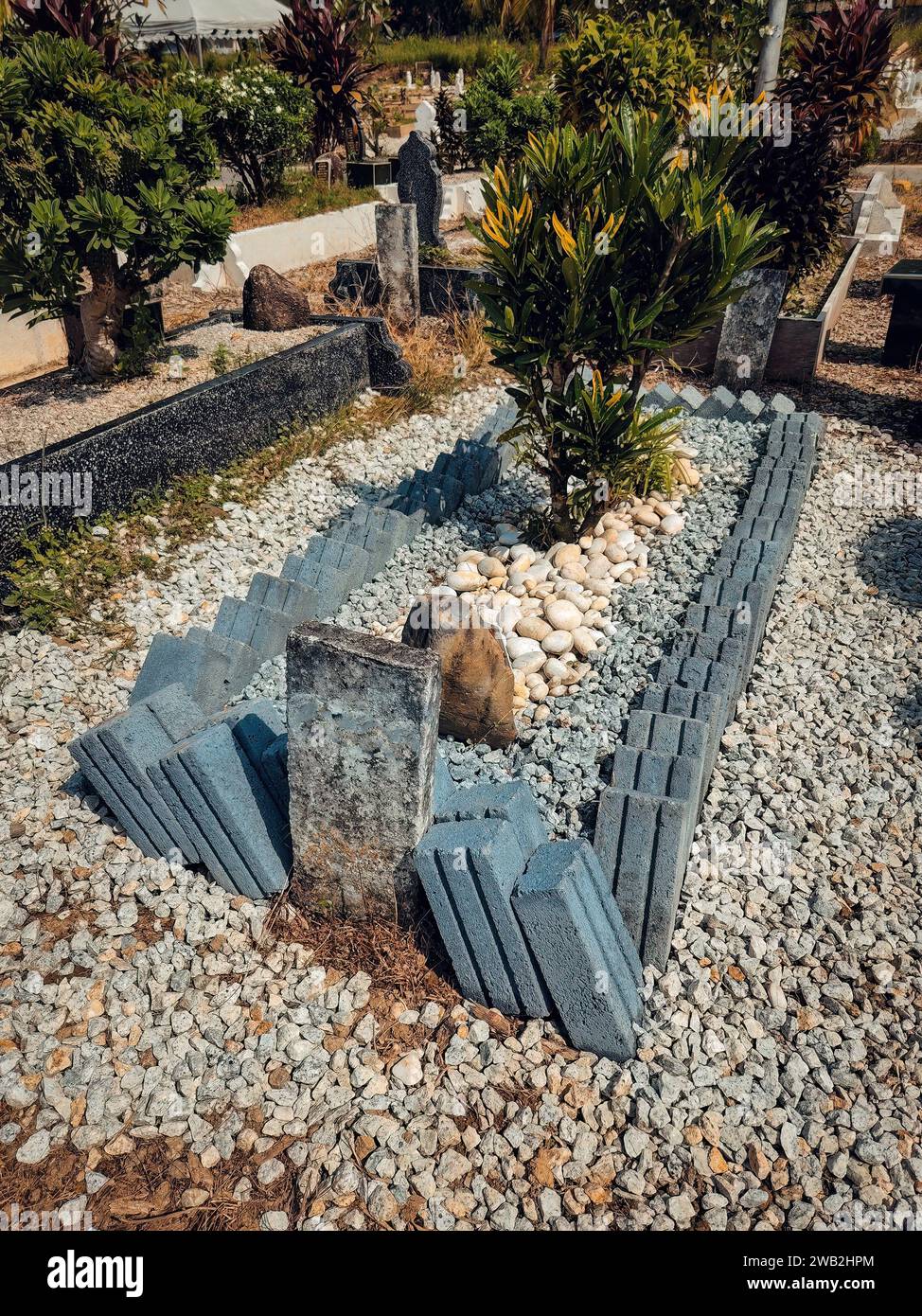 View of Muslim graves in the cemeteries. For Muslims, the grave should ...
