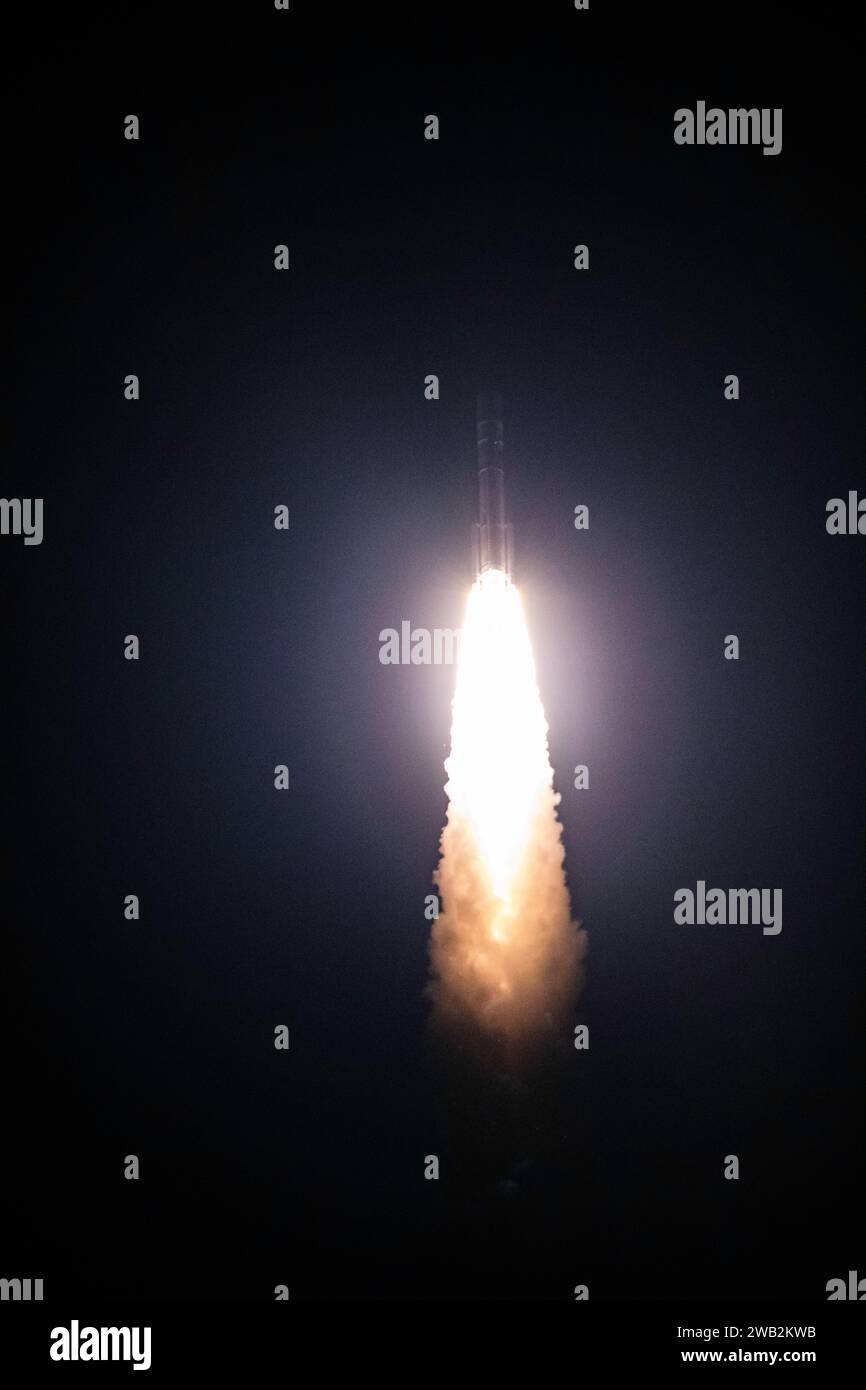CAPE CANAVERAL, FLORIDA, USA - 08 January 2024 - On the first flight of NASA’s CLPS (Commercial Lunar Payload Services) initiative and Artemis program Stock Photo