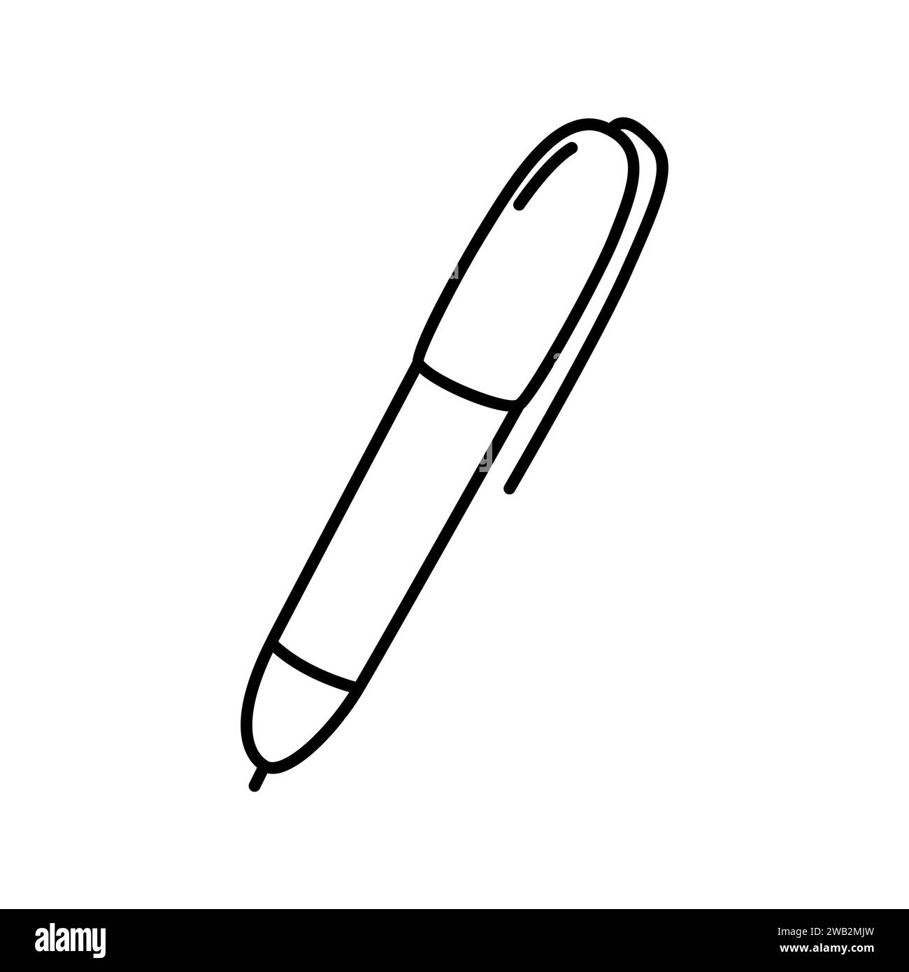 Vector illustration of fountain pen in doodle style Stock Vector