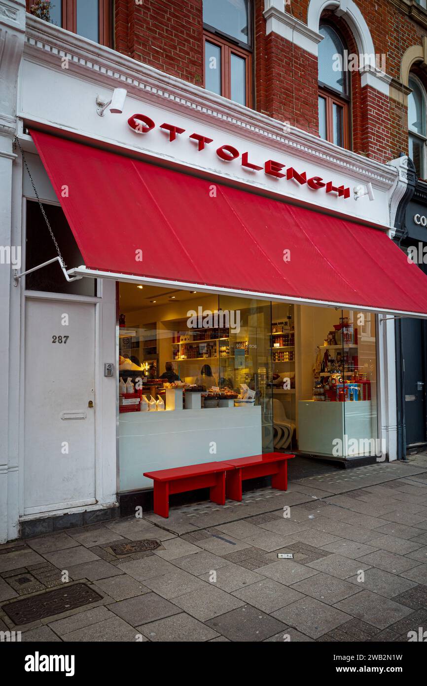 Ottolenghi Islington. Delicatessen and 50-seat restaurant, the Islington restaurant is Ottolenghi's flagship restaurant. Located at 287 Upper St. Stock Photo