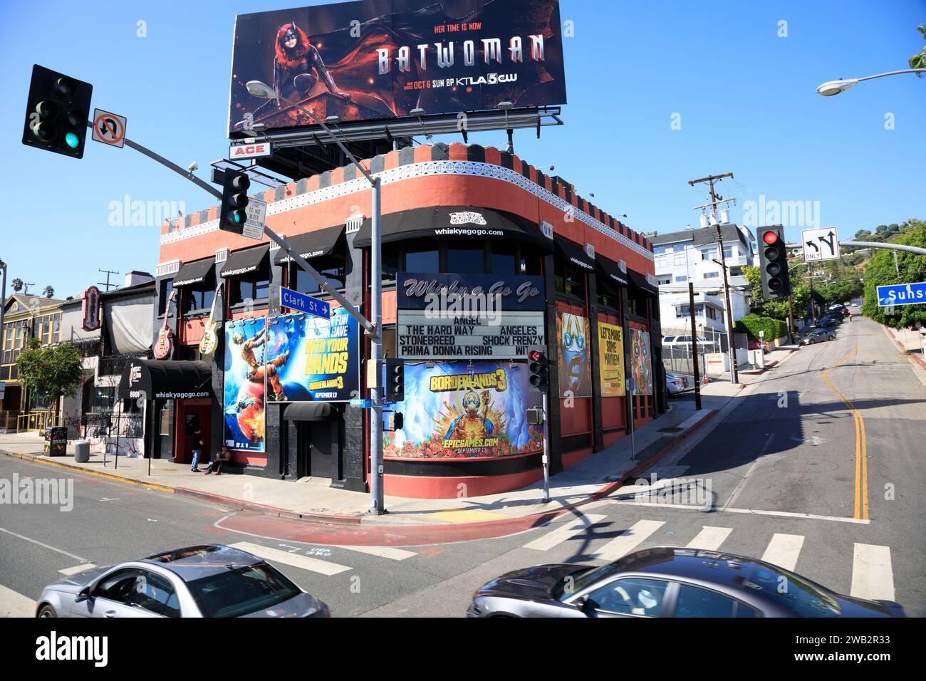 The famous Whisky a Go Go night club and live music venue, Sunset Blvd, West Hollywood, Los Angeles, California, USA. whiskyagogo Stock Photo