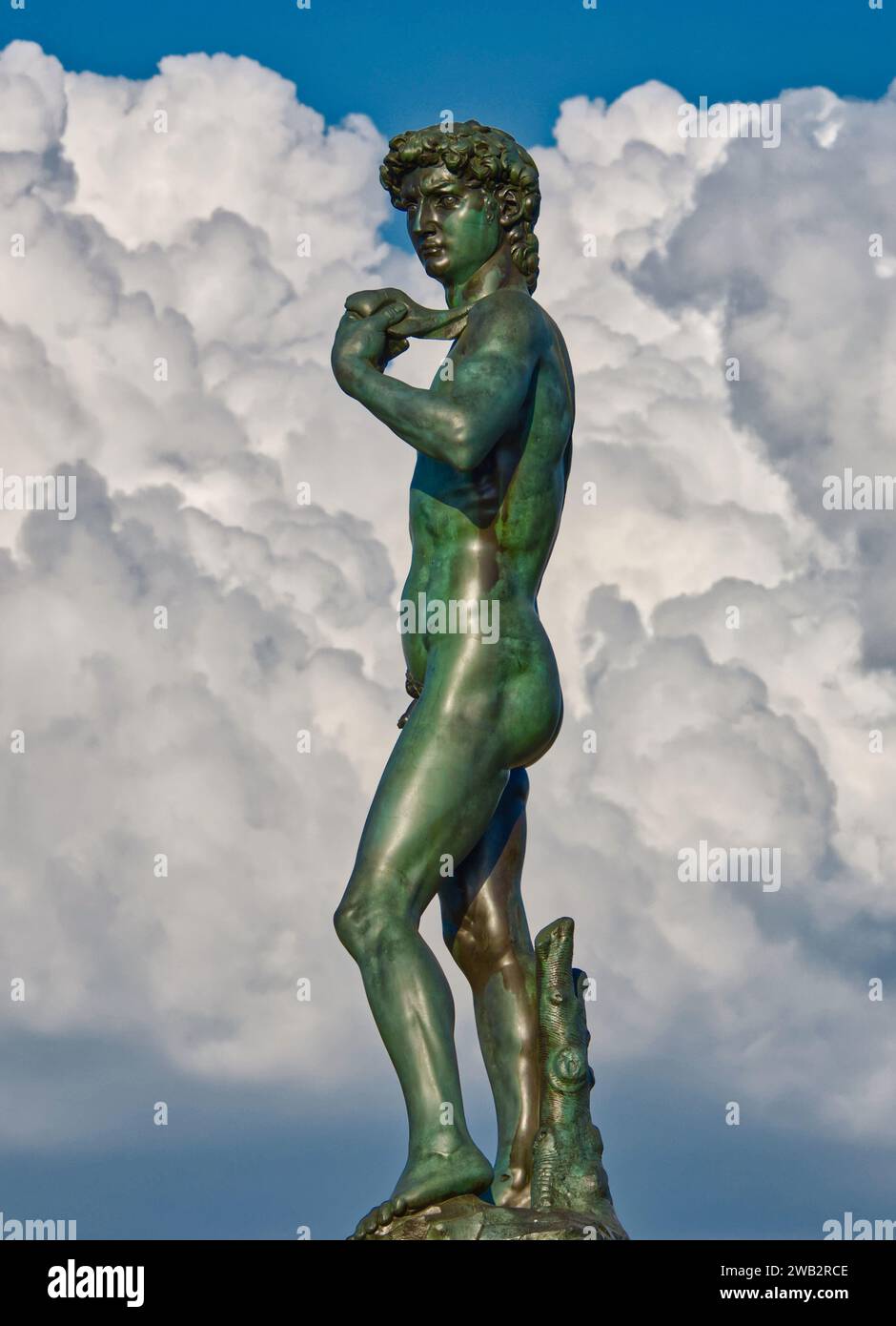 Michelangelo's David (bronze copy at Piazzale Michelangelo) Stock Photo