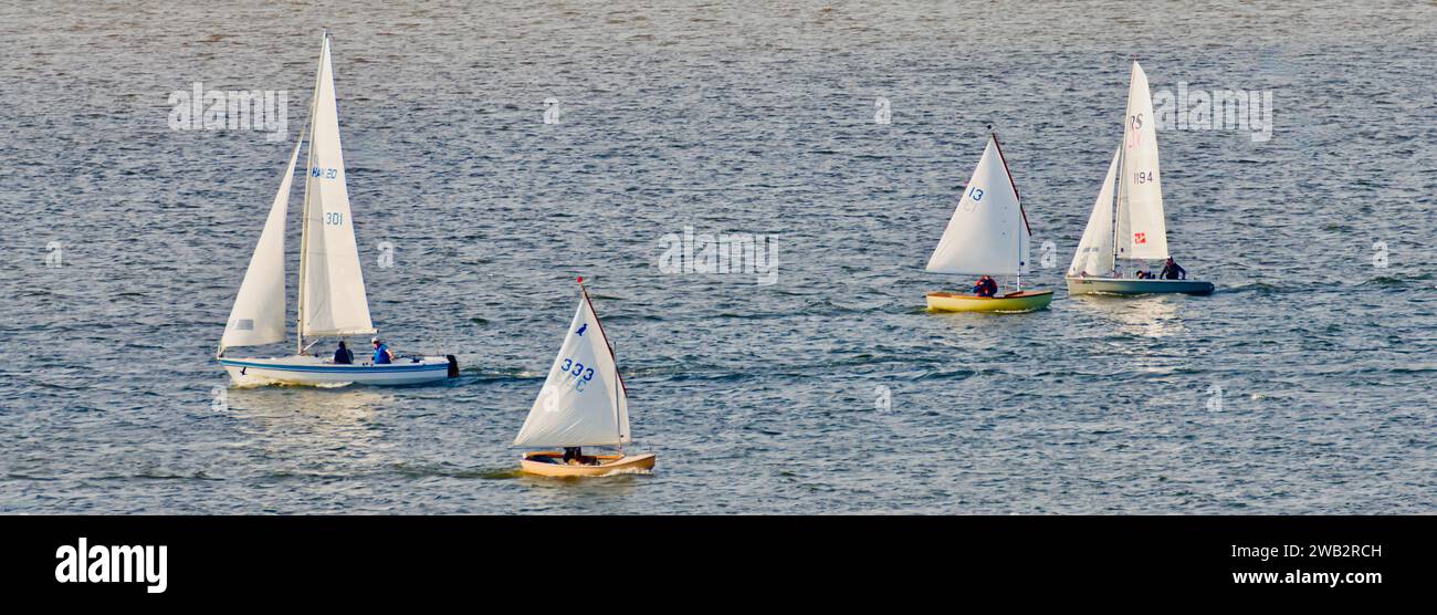 Sailing near Christchurch / Hengistbury Head Stock Photo