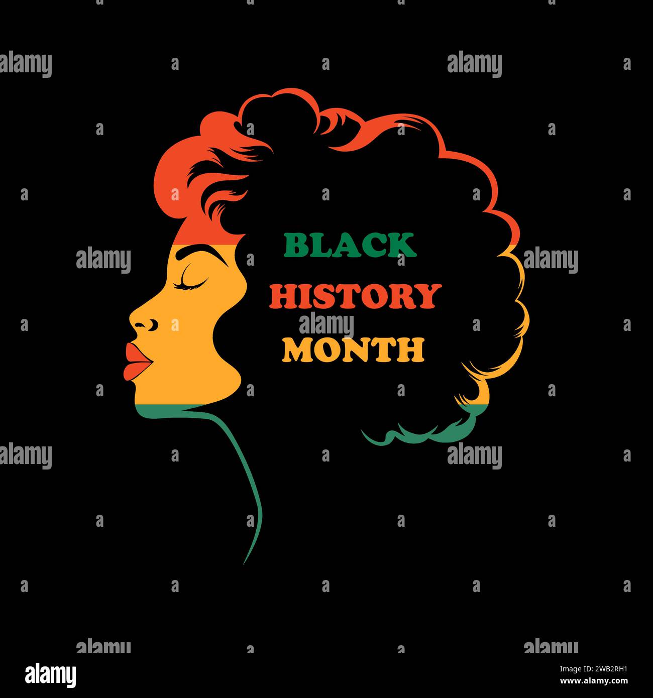 Concept for February National Black History Month.  Stock Vector