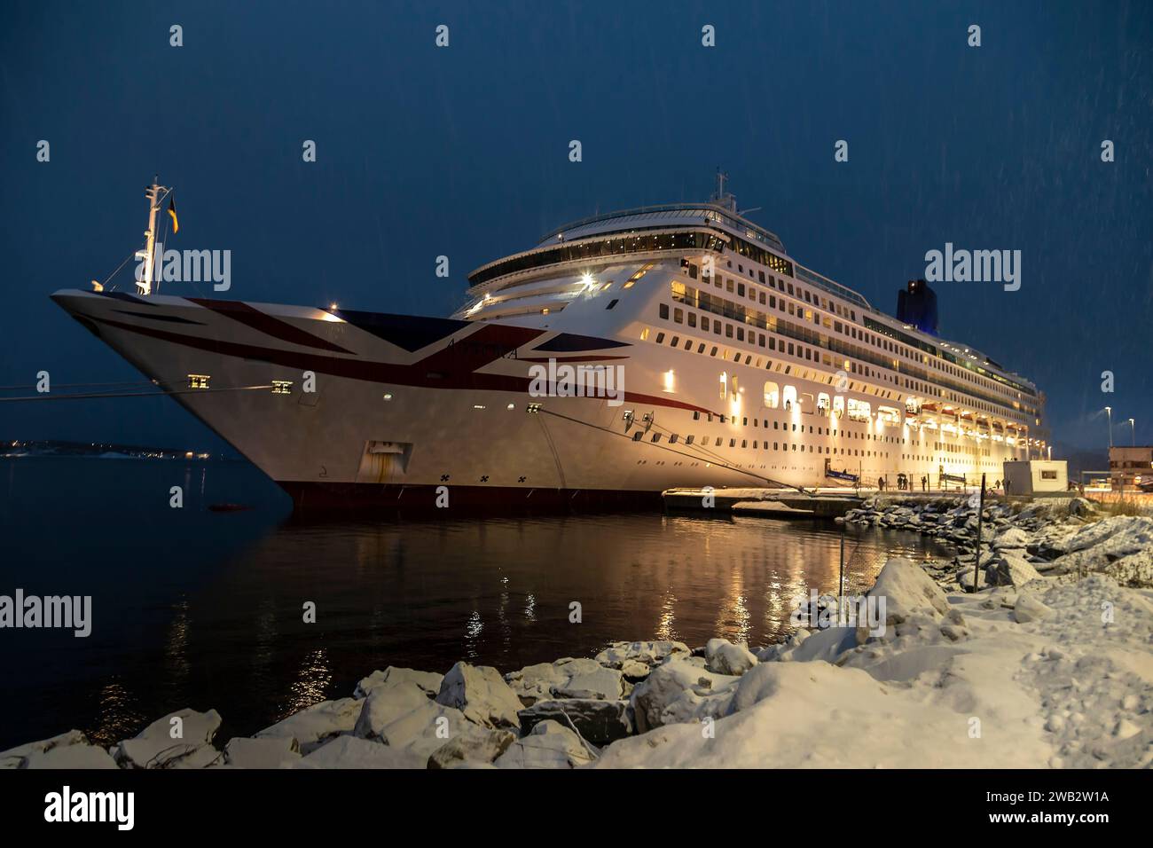 P & O Aurora moored alongside in Alta, Norway on it