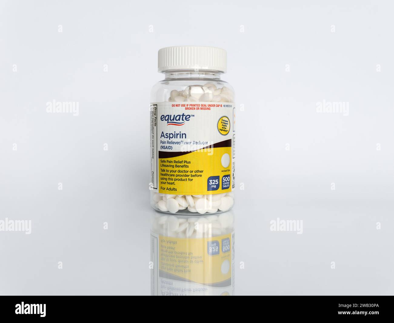 Equate Aspirin Pain Reliever and Fever Reducer Coated Tablets 325 mg