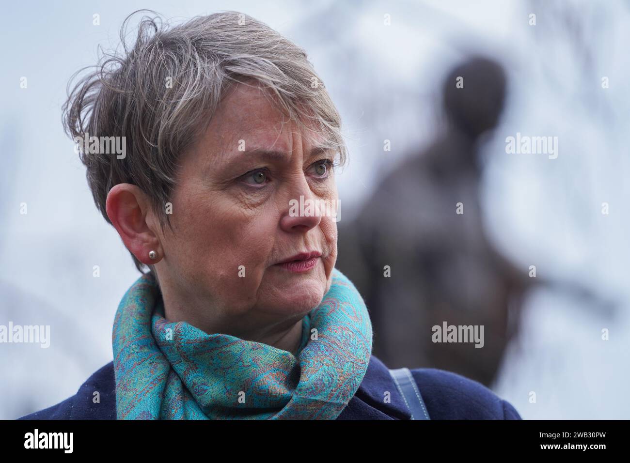 London, UK. 8 January 2024. Yvette Cooper, Shadow Home secretary and