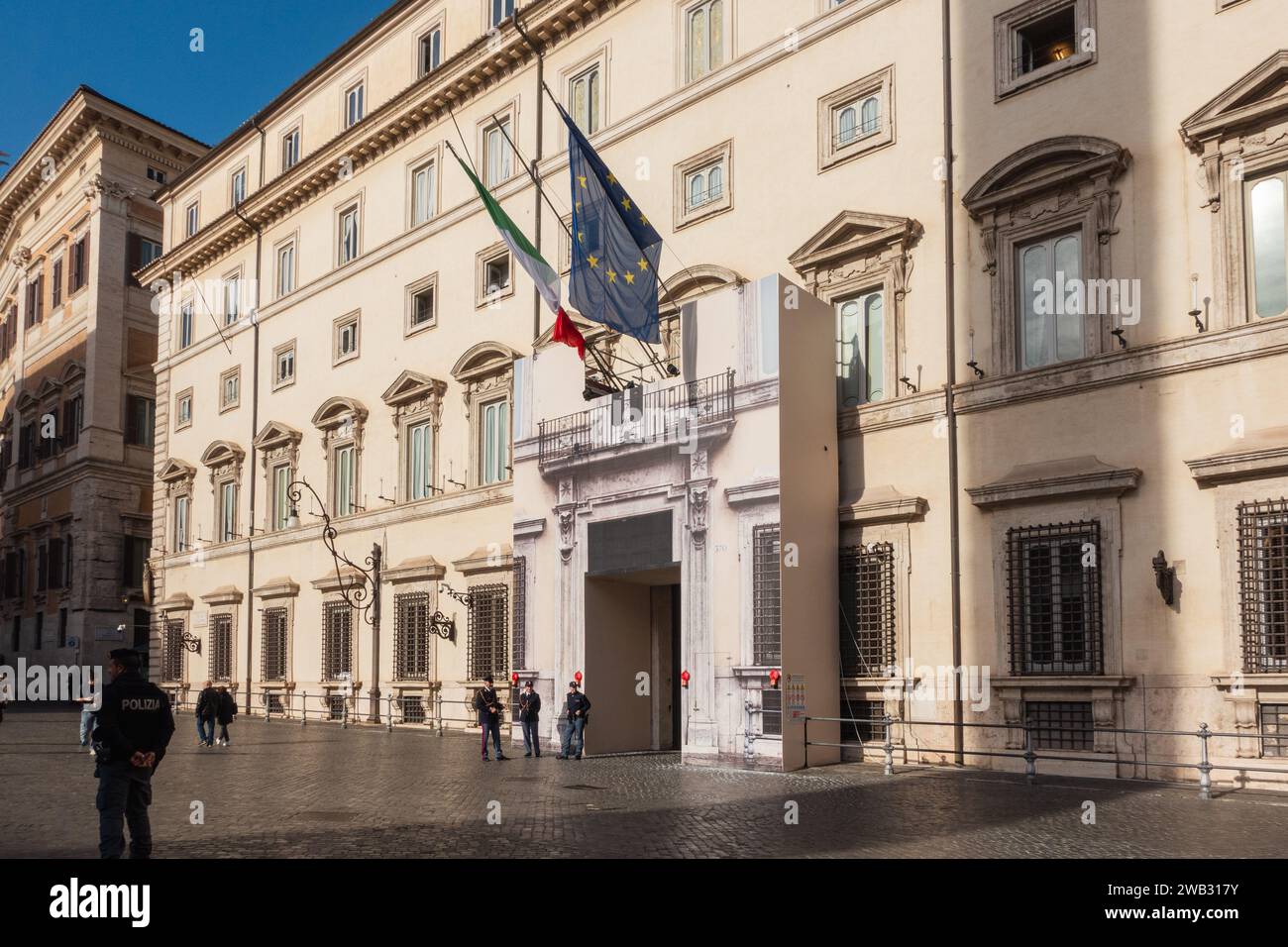 Palazzo Chigi, Italian Government seat. Rome, Italy Stock Photo