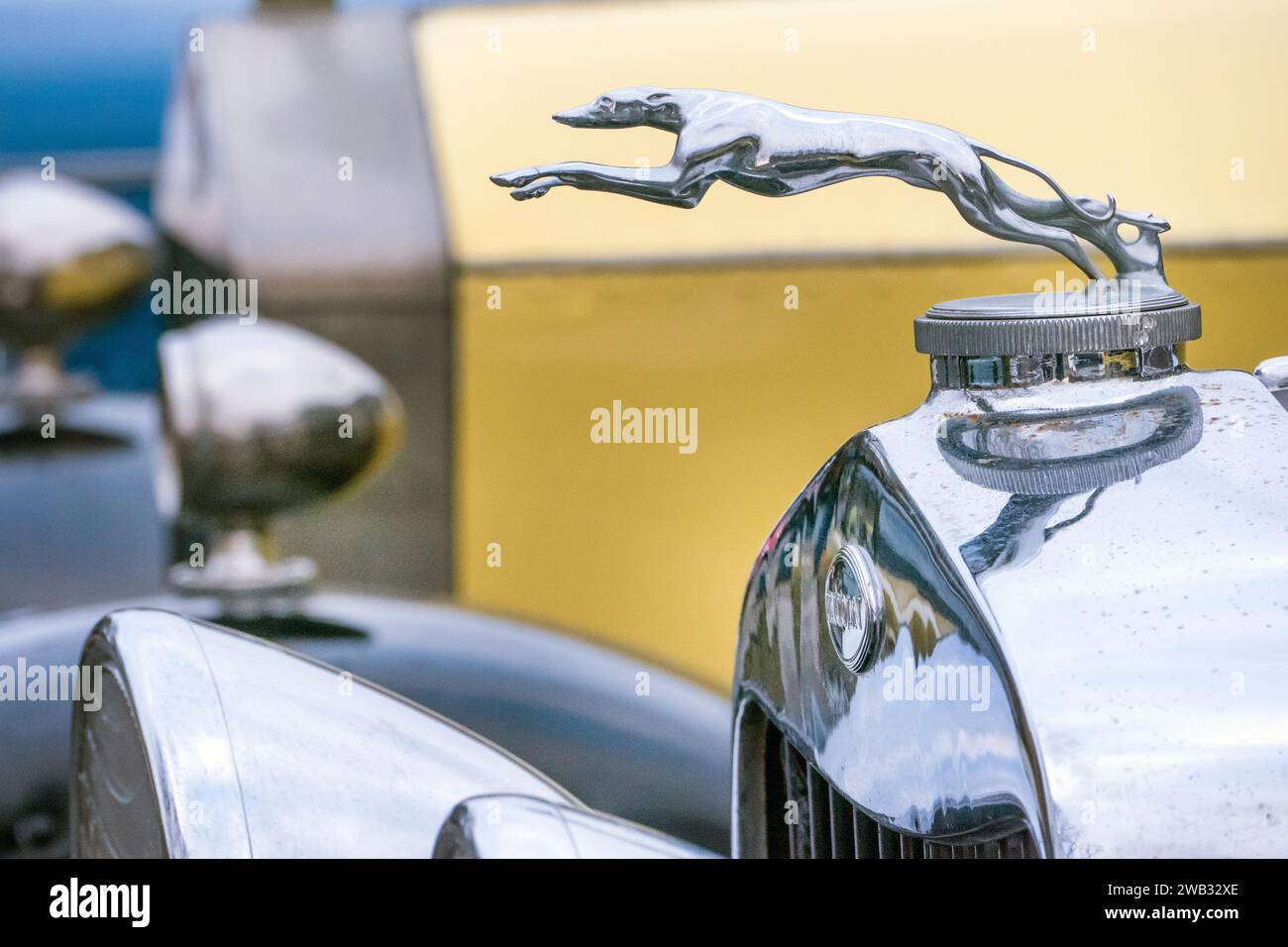 Vintage Lincoln radiator ornament at Bicester Heritage Scramble January