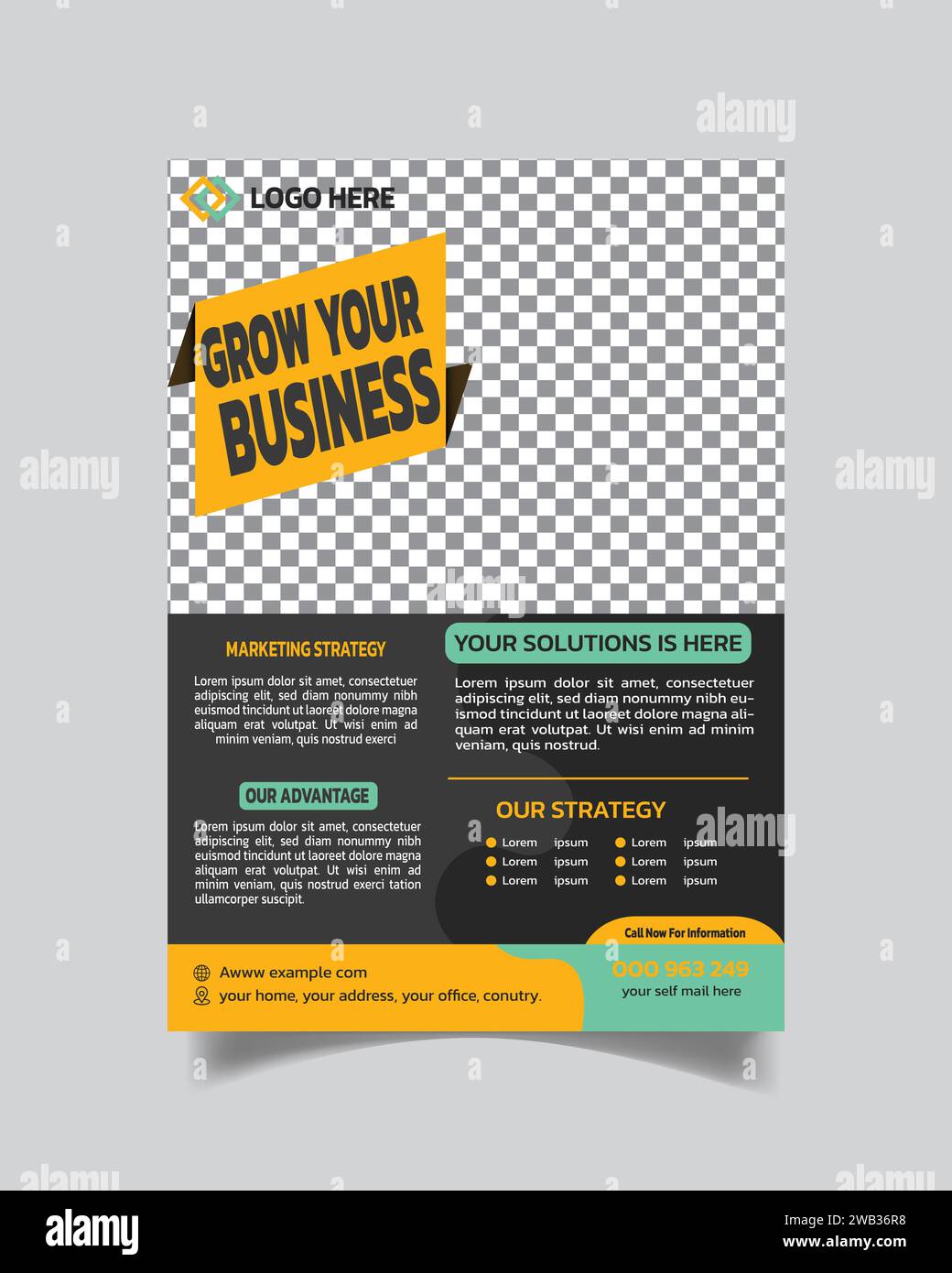 Inventive Business Flyer and Modern Agency Leaflet Unique Design Agency Poster A4 Stock Vector