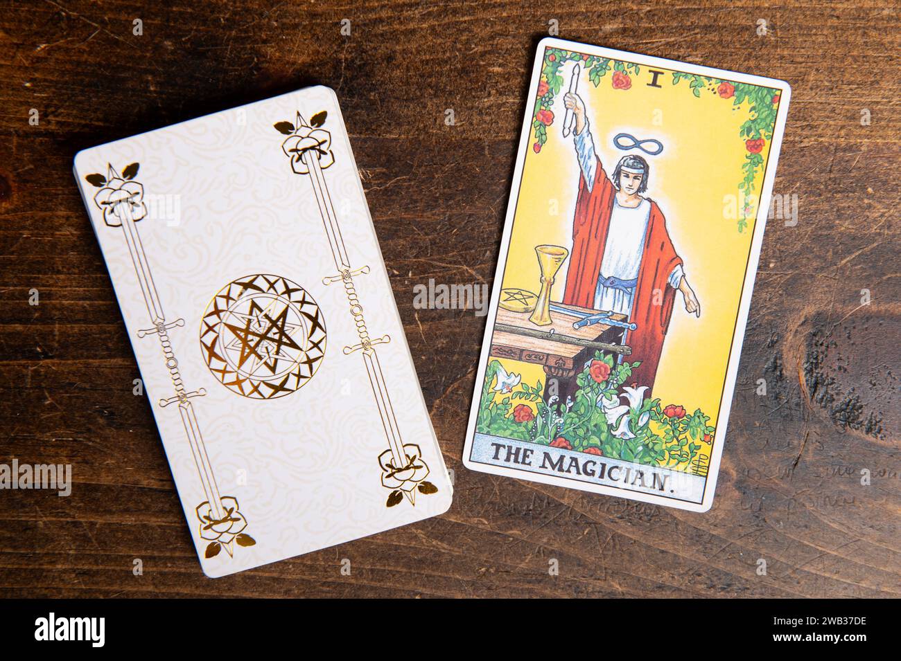 Gilded Rider Waite The classic card of Rider Waite deck Stock Photo - Alamy