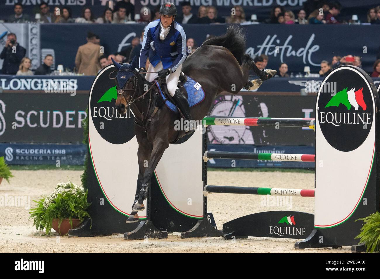 Nicola Philippaerts in action during the CSI5* - W Longines FEI World Cup Competition presented by Scuderia 1918 - Verona Jumping at 125th Fieracavall Stock Photo