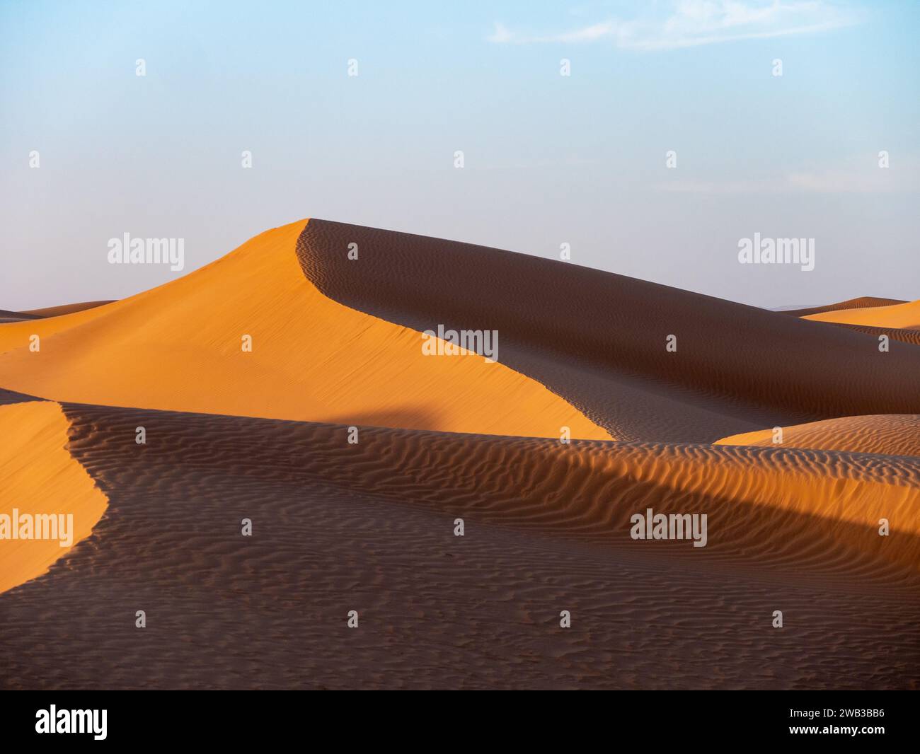 Dunes in Zagora province, Morocco, during sunset - Landscape 5 Stock Photo