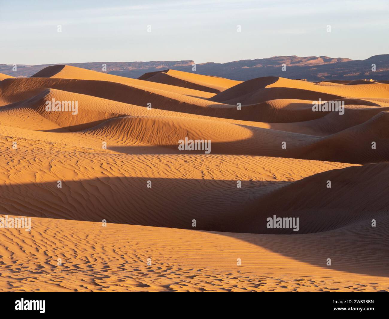 Dunes in Zagora province, Morocco, during sunset - Landscape 3 Stock Photo