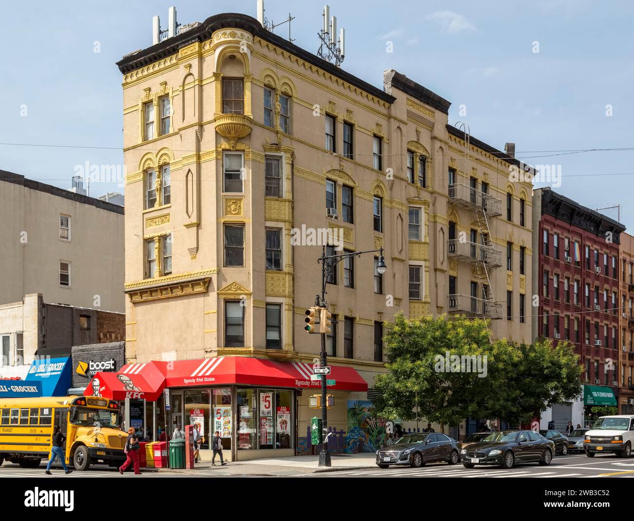 The Diskin, a five story apartment building on East 106th Street, hides