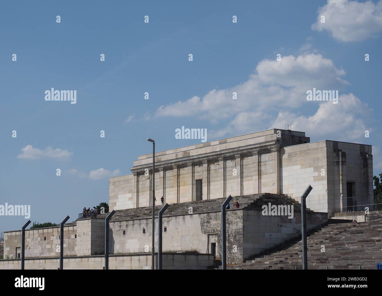 NUERNBERG, GERMANY - CIRCA JUNE 2022: Zeppelinfeld Translation Zeppelin Field Tribune Designed By Architect Albert Speer As Part Of The Nazi Party Ral Stock Photo