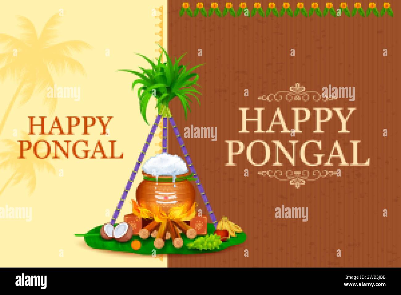 illustration of Happy Pongal Holiday Harvest Festival of Tamil Nadu